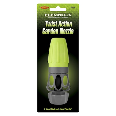 Flexzilla Garden Hose Nozzle, Twist Action, ZillaGreen NFZG21